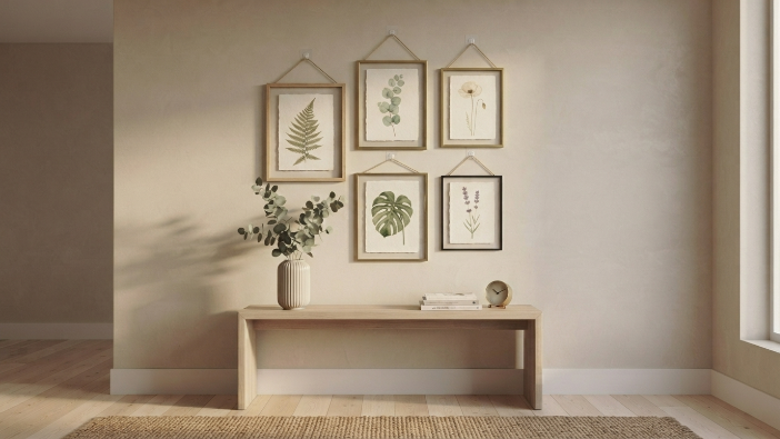 Renter-Friendly Wall Decor Ideas gallery wall using adhesive hooks